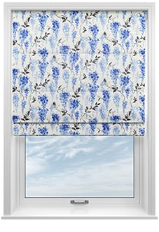 Wisteria Silk, Ink Blue - Motorised Roman Blind